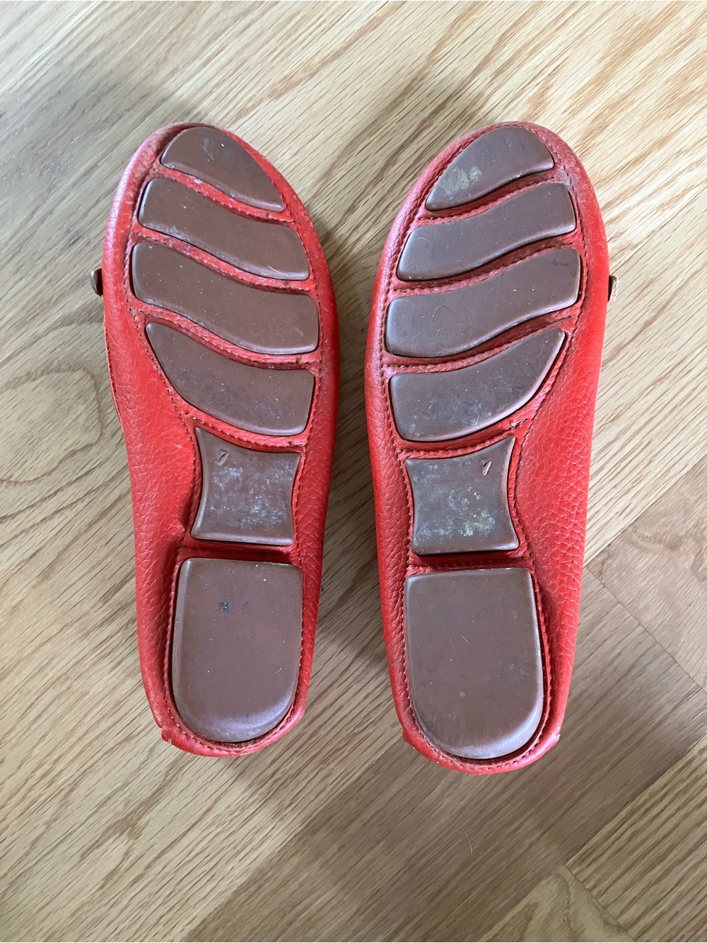 Bernardo Red Leather Driving Flat Loafers / Moccasins Made in Italy (7) - Picture 7 of 8